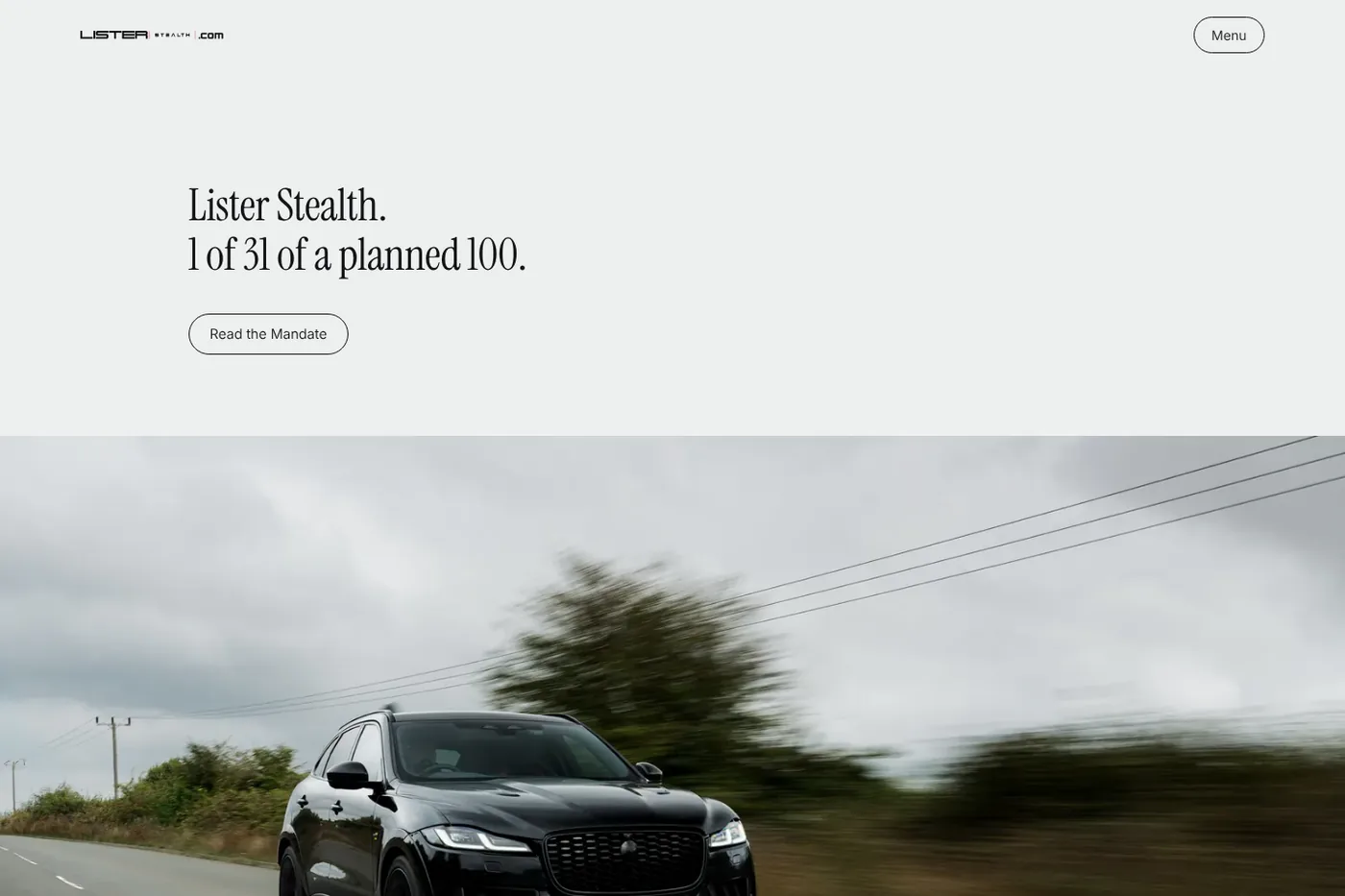 The Lister Stealth home page on a laptop screen