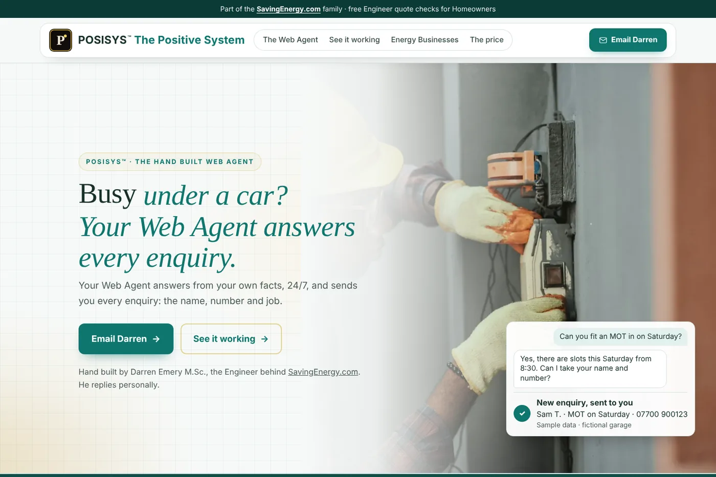 The POSISYS™ home page on a laptop screen