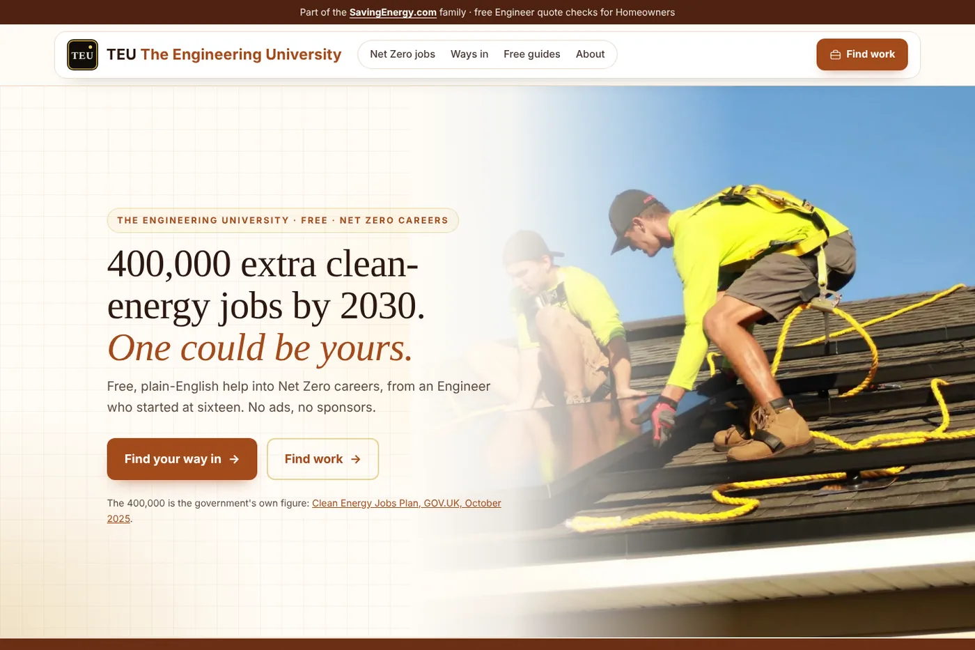 The The Engineering University home page on a laptop screen